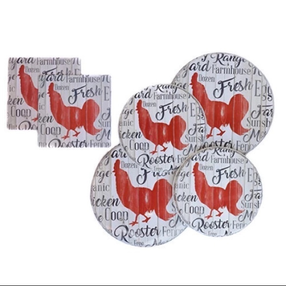 Range Kleen Farmhouse Kitchen Burner Cover Hot Pad 6 Piece Set